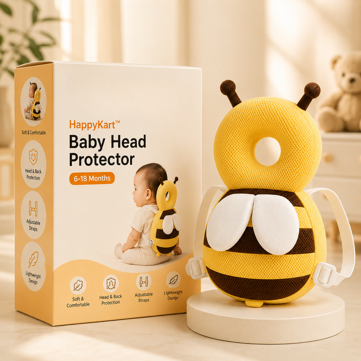SoftGuard Baby Head Protector (6–18 Months) by HappyKart™