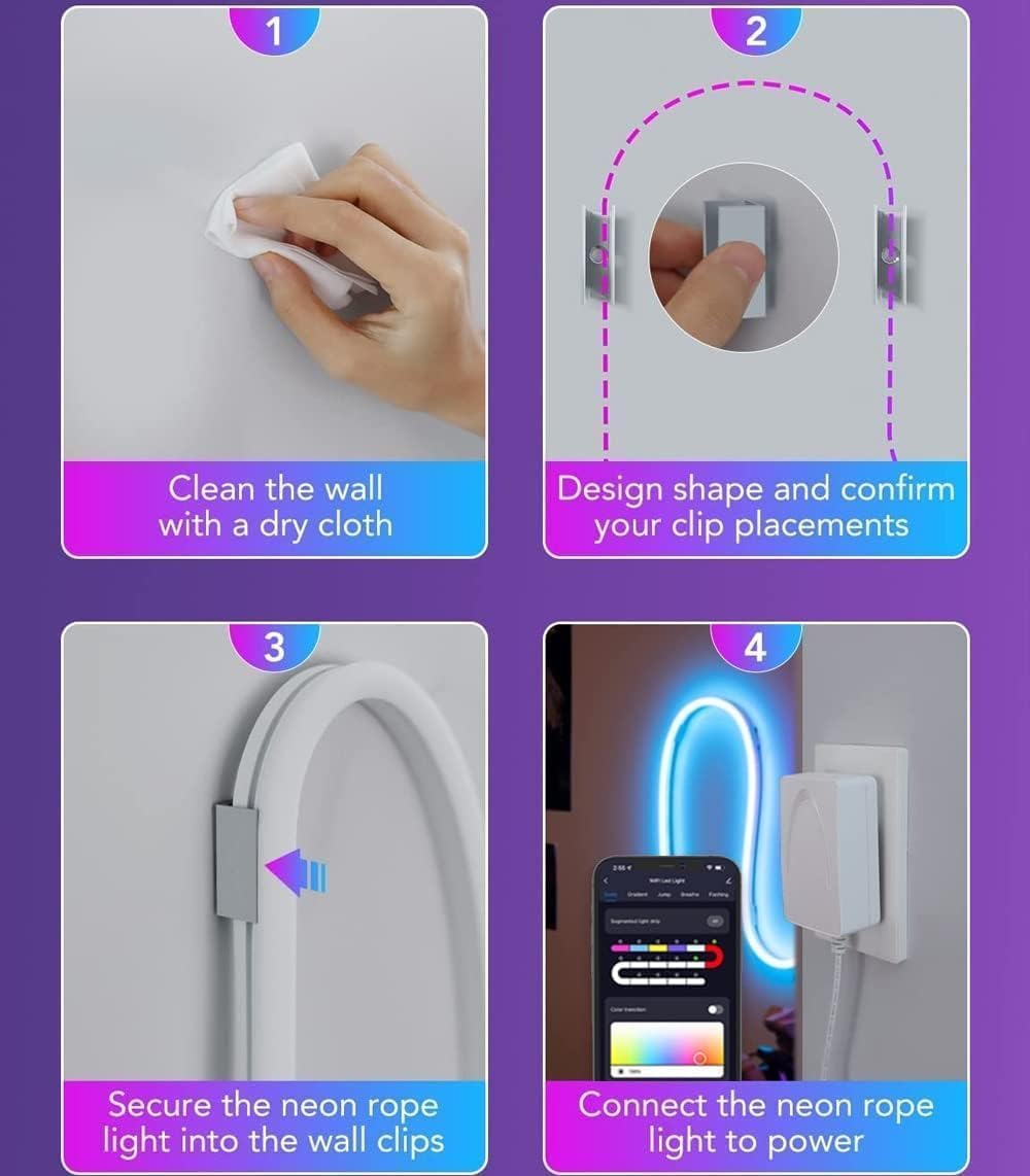 NeonGlow Smart Rope Strip Light with Music Syncing (5 Meters) by HappyKart™