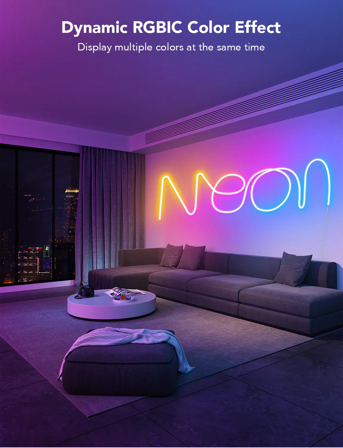 NeonGlow Smart Rope Strip Light with Music Syncing (5 Meters) by HappyKart™