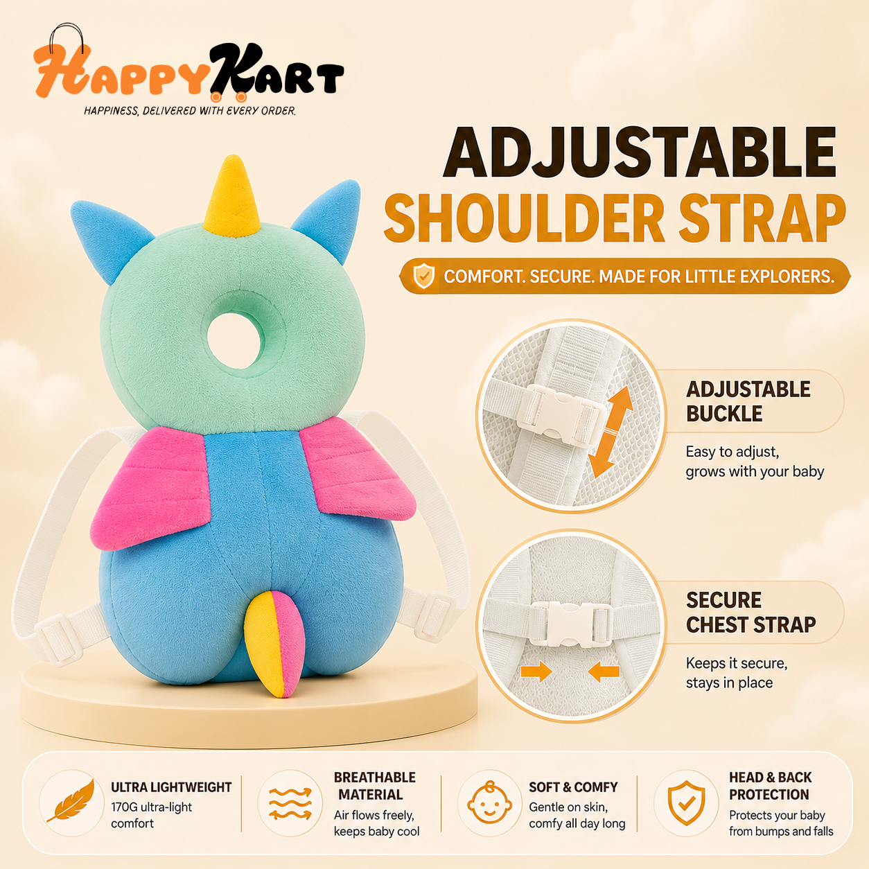 SoftGuard Baby Head Protector (6–18 Months) by HappyKart™