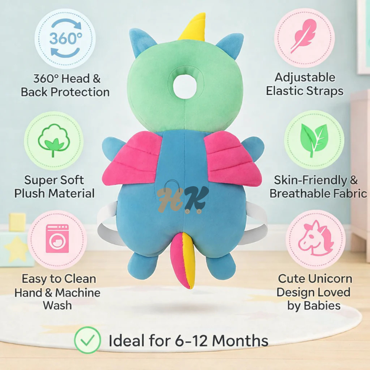 SoftGuard Baby Head Protector (6–18 Months) by HappyKart™