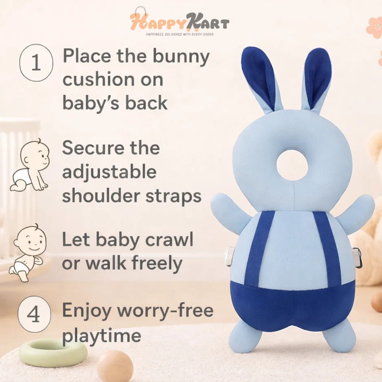 SoftGuard Baby Head Protector (6–18 Months) by HappyKart™