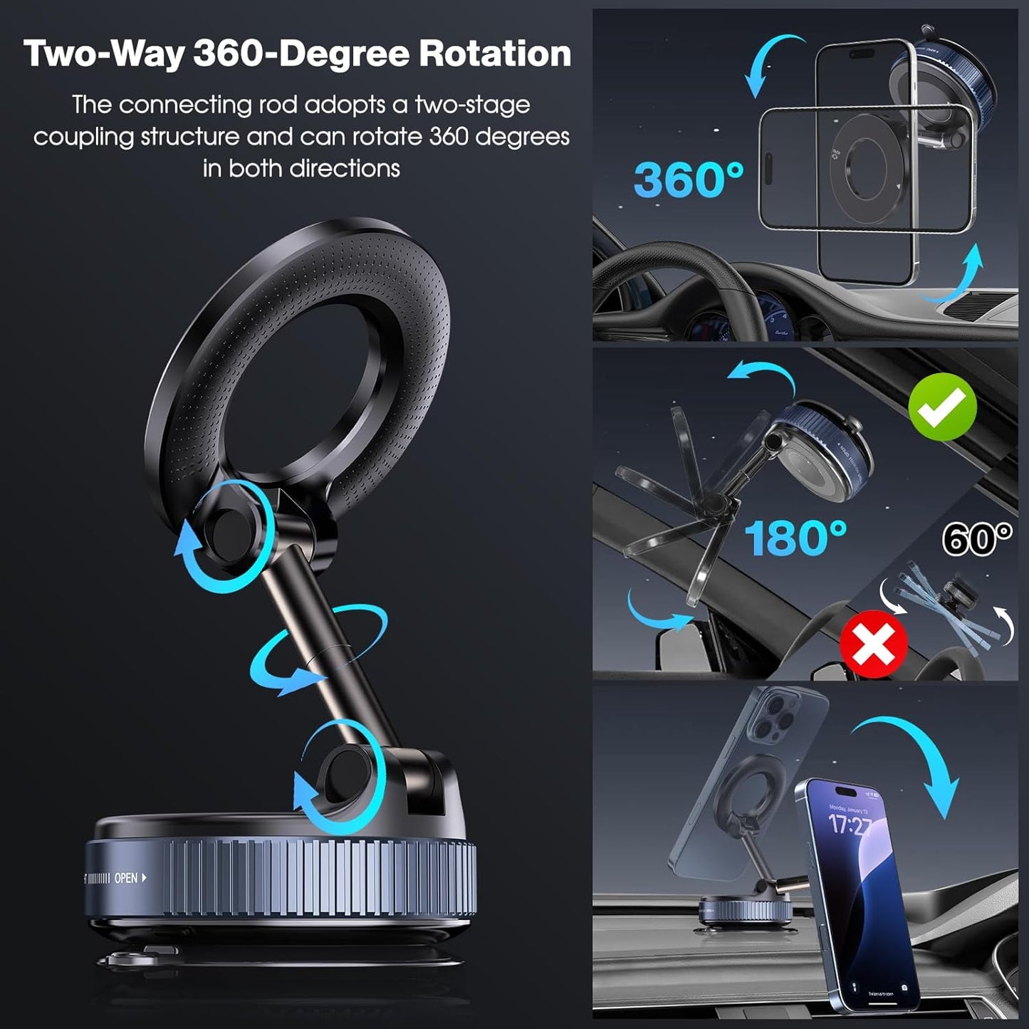 Magnetic Phone Holder PRO (Extended Multi-angle)