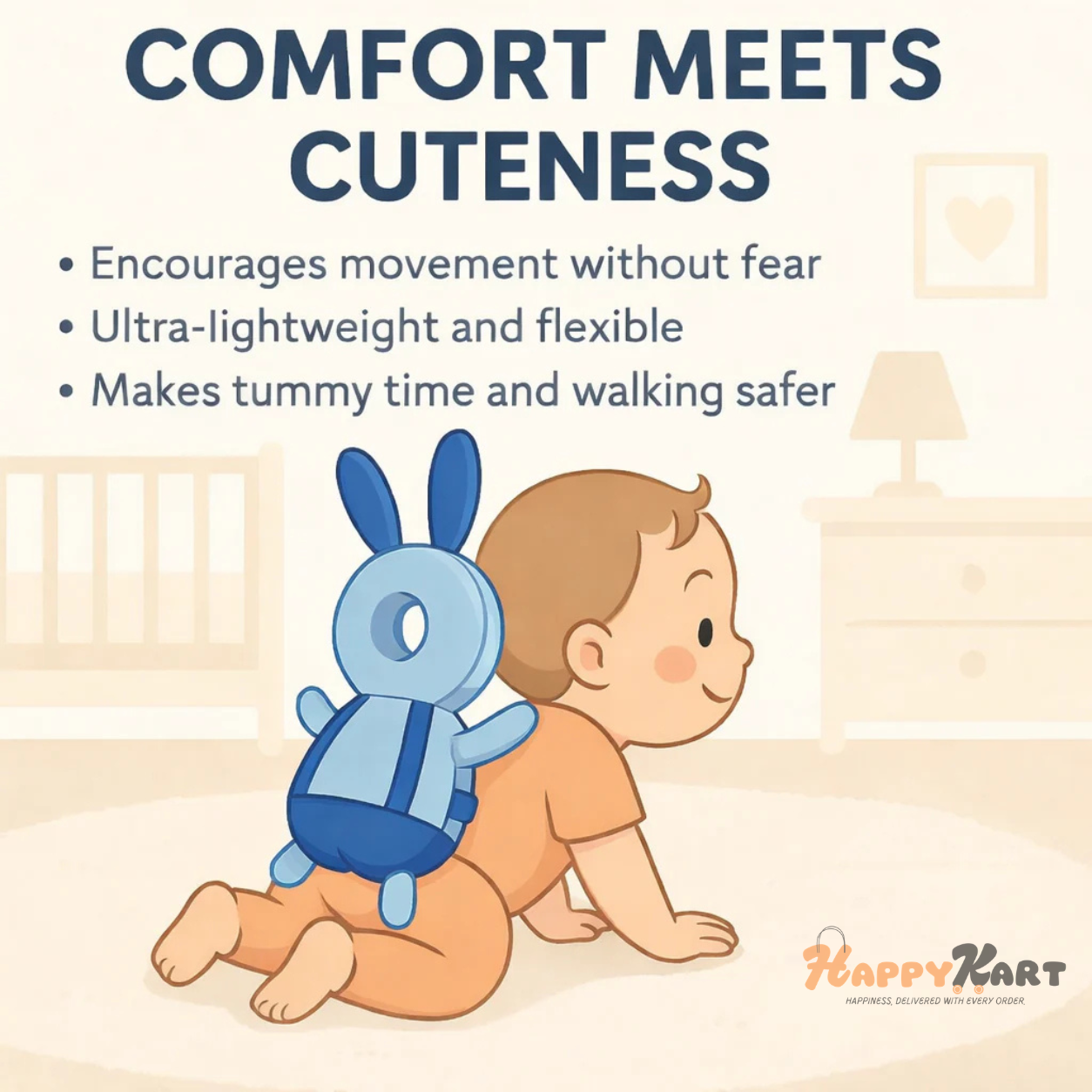 SoftGuard Baby Head Protector (6–18 Months) by HappyKart™