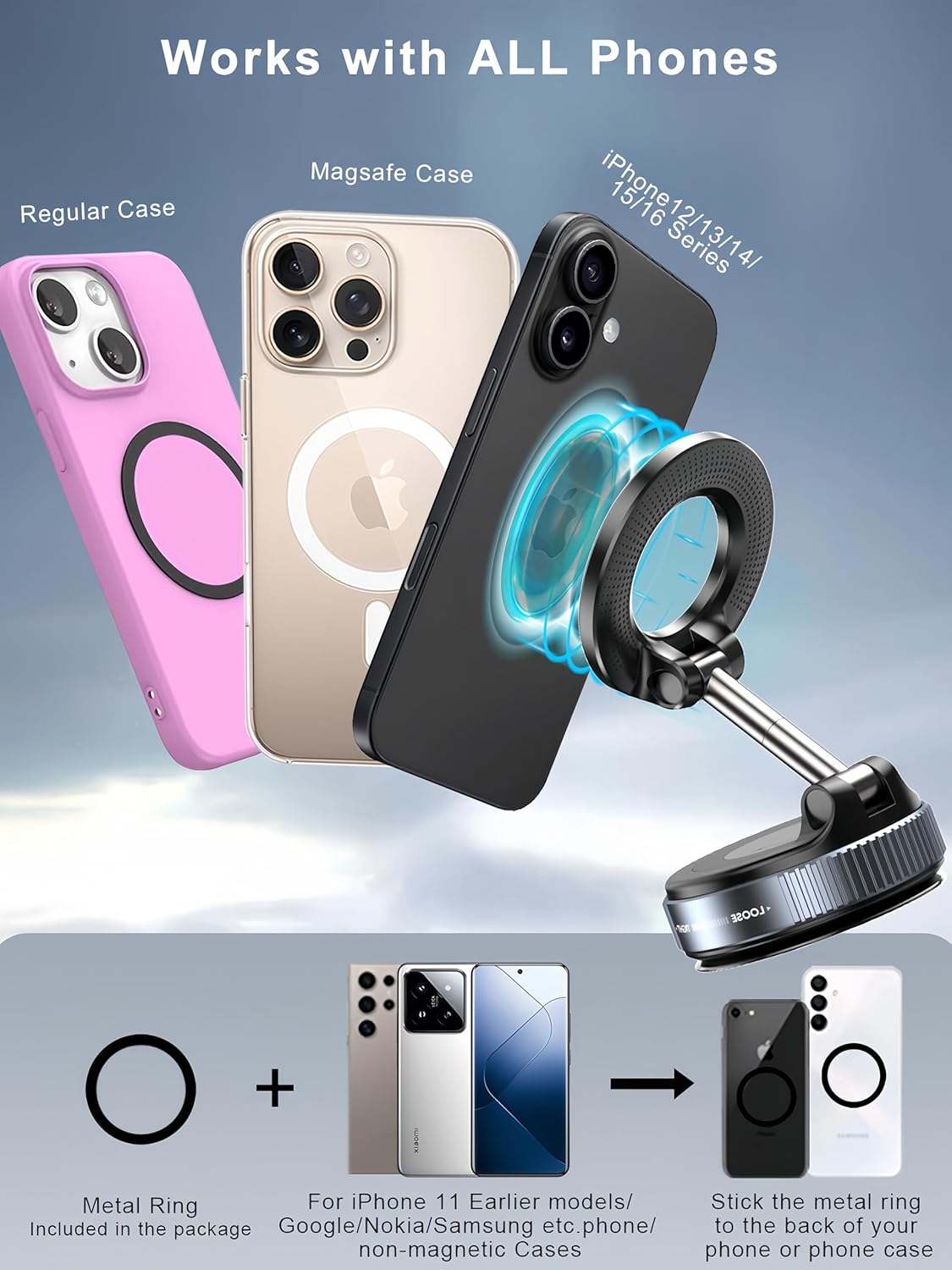 Magnetic Phone Holder PRO (Extended Multi-angle)