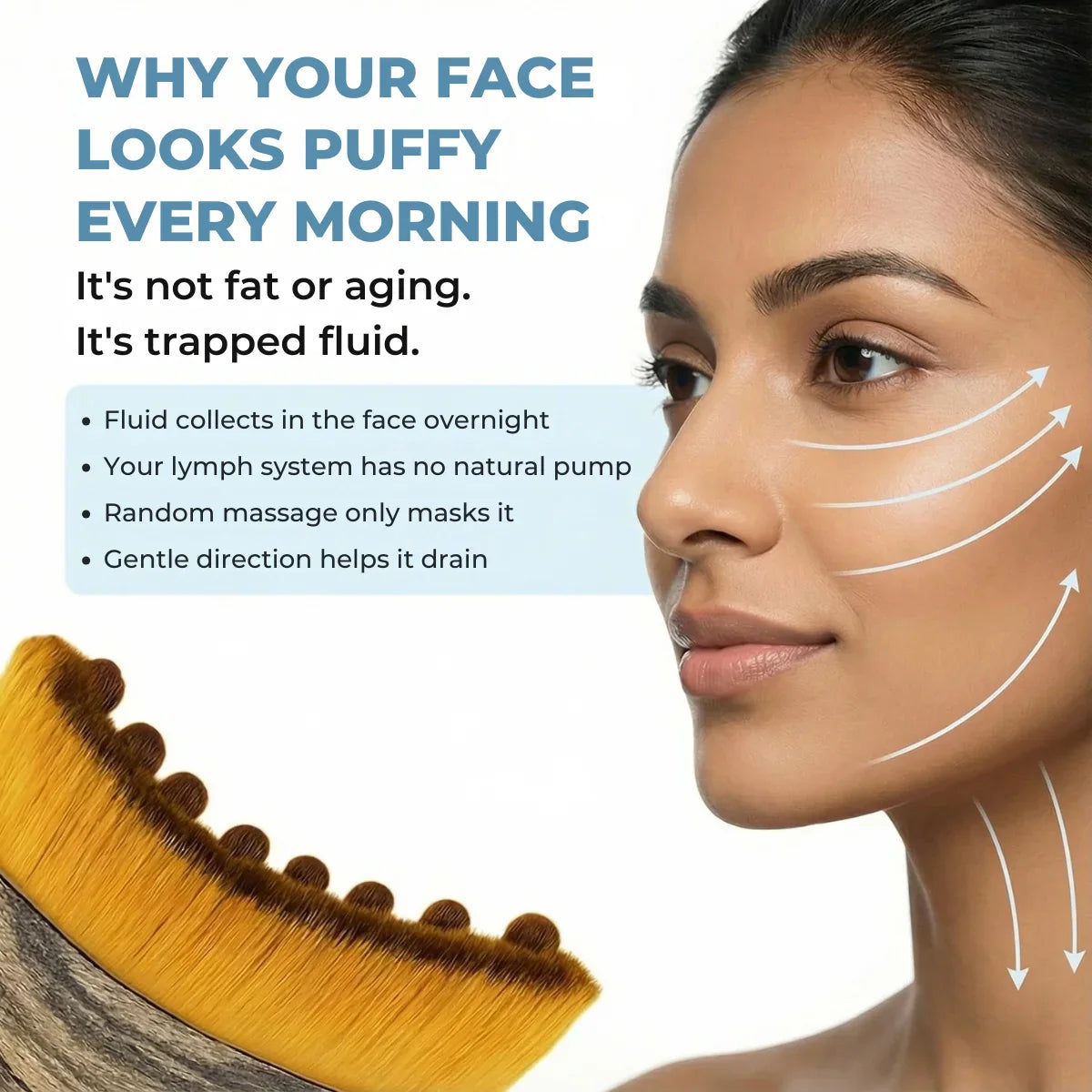 Lymphatic Gua Sha Brush for Snatched Face